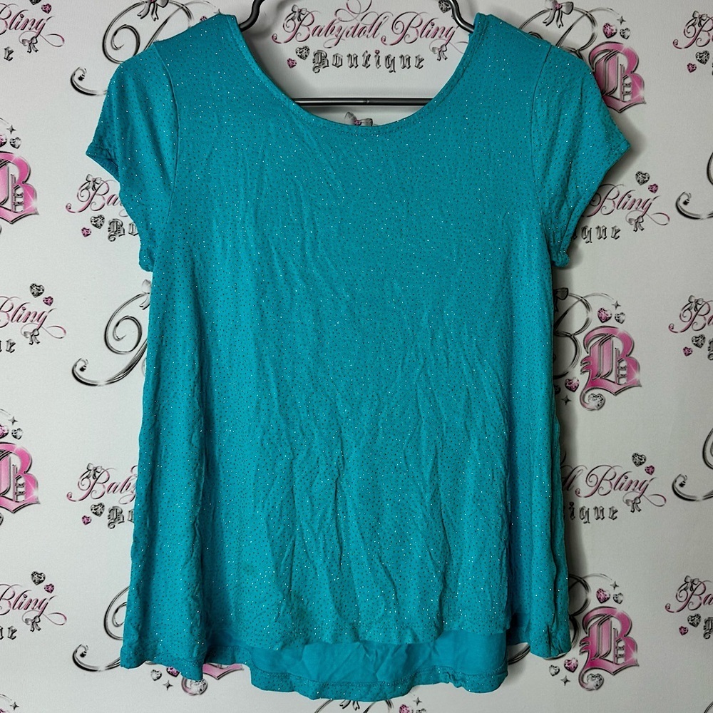 Jennifer Lopez JL tshirt sparkly dotted Sparkle Top
